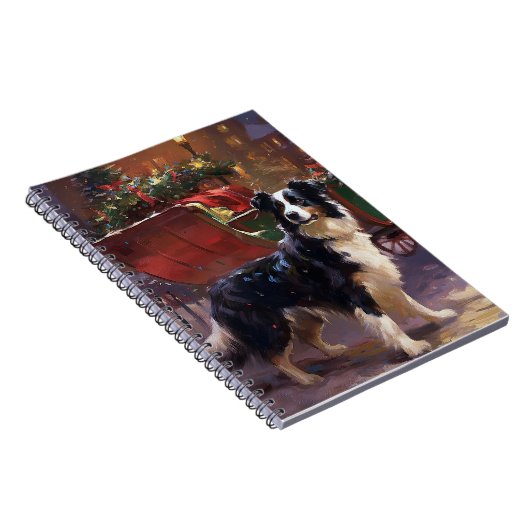 Carnet Frontière Collie Festive de Noël (Côté Droit)