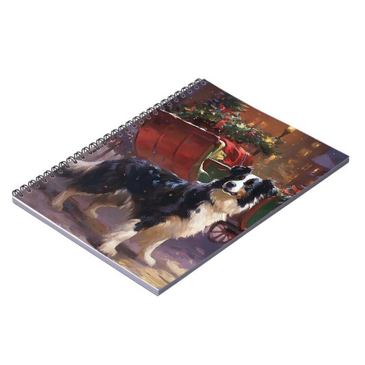 Carnet Frontière Collie Festive de Noël (Côté gauche)