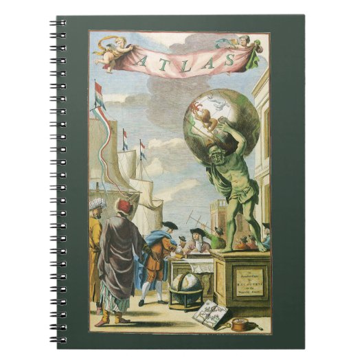 Carnet Frontispice d'atlas de l'ère baroque vintage Globe (Devant)