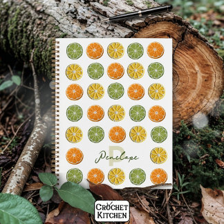 Carnet Fruit de Crochet frais moderne Nom des tranches d'