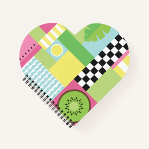 Carnet Fruit d'été coloré rose vert vert mosaïque jaune