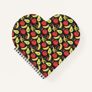 Carnet Fruit motif transparent fruits tropicaux colorés