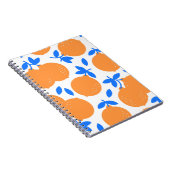 Carnet Fruit orange : Motif exquis bleu-bracelet. (Côté Droit)