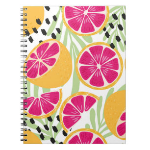Carnet Fruit sans couture motif, pamplemousse à l tropica