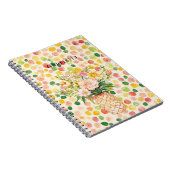Carnet Fruité Rose Vert Jaune Ananas Floral (Côté Droit)