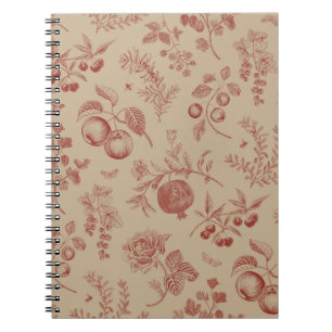 Carnet Fruits, baies et fleurs. Motif transparent à l'aut
