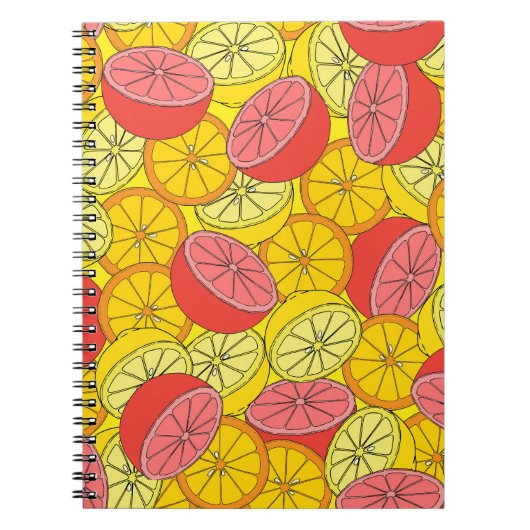 Carnet Fruits d'agrumes Motif transparent (Devant)
