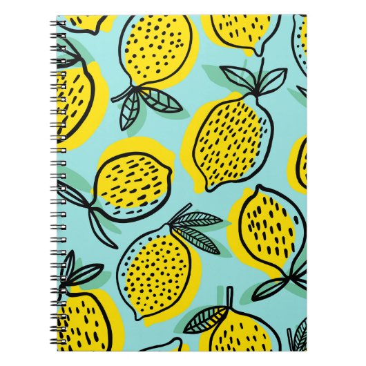 Carnet Fruits de citron : motif vintage été. (Devant)