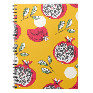 Carnet Fruits de grenat : Motif Vintage à main.