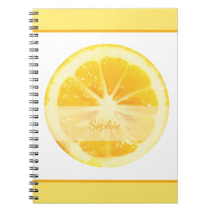 CARNET FRUITS DE LÉMON PERSONNALISÉS JAUNES ET LUMINEUX