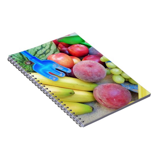 Carnet Fruits d'été, Nourriture, Melon, Raisins, Pêches, (Côté Droit)