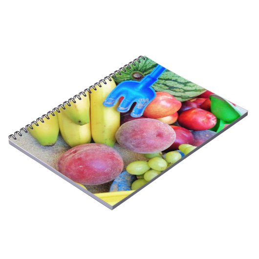 Carnet Fruits d'été, Nourriture, Melon, Raisins, Pêches, (Côté gauche)