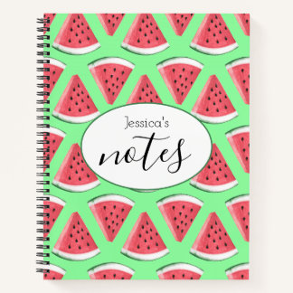 Carnet Fruits d'été rose vert pastèque