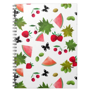 Carnet Fruits et Baies Fraîches Sans Couture Aquarelle Ca