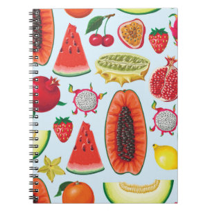 Carnet Fruits Exotiques : Imprimé tendance sans couture.