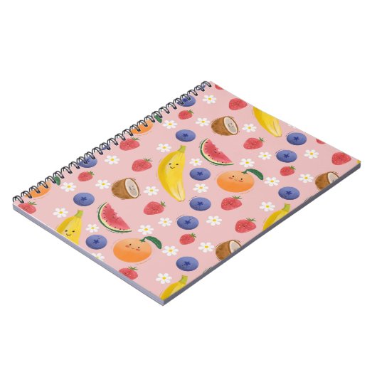 Carnet Fruits mignons Motif sans joint (Côté gauche)