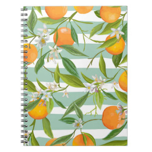 Carnet Fruits Orange Floral : Vintage sans couture.