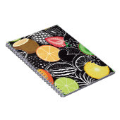 Carnet Fruits tropicaux colorés, arrière - plan noir. (Côté Droit)