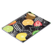 Carnet Fruits tropicaux colorés, arrière - plan noir. (Côté gauche)