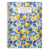 Carnet Fruits tropicaux Motifs de citron Nom personnalisé (Devant)