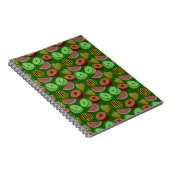 Carnet Fruits tropicaux motifs et vert arrière - plan (Côté Droit)