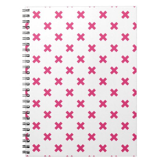Carnet Fuchsia croix sur le blanc (Devant)