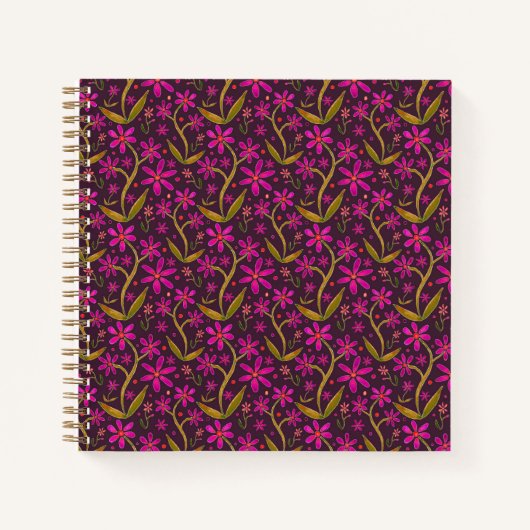 Carnet Fuchsia | Dancing Watercolor Daisies (Devant)