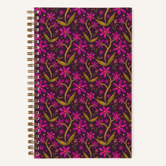 Carnet Fuchsia | Dancing Watercolor Daisies (Recto)