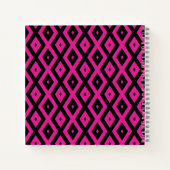 Carnet Fuchsia et motif de diamants noirs (Dos)