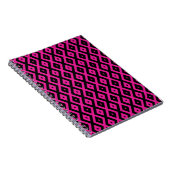 Carnet Fuchsia et motif de diamants noirs (Côté Droit)