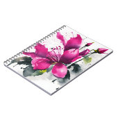 Carnet Fuchsia - Fleurs aquarelles (Côté gauche)