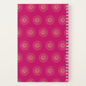 Carnet Fuchsia | Médaillons de fleurs de Zinnia dorées (Verso)
