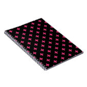 Carnet Fuchsia polka croise sur noir (Côté Droit)
