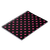 Carnet Fuchsia polka croise sur noir (Côté gauche)