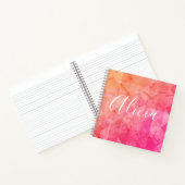 Carnet Fuchsia rose orange moderne aquarelle (Intérieur)
