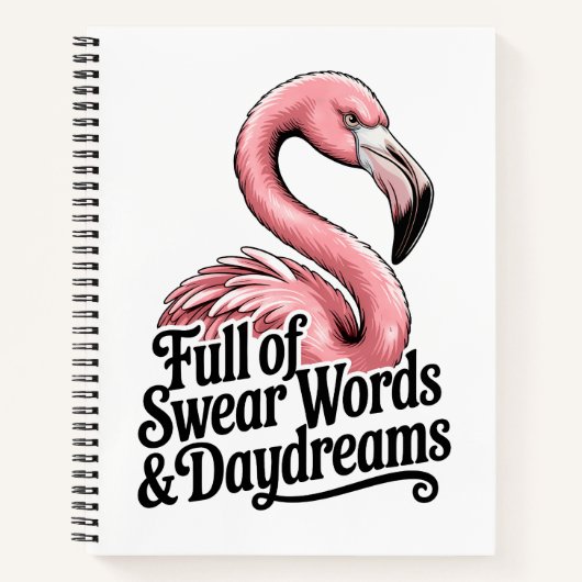 Carnet Full of Swear Words and Daydreams Funny Flamingo (Devant)