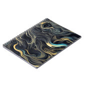 Carnet Fumée dorée tourbillonnant sur fond noir (Côté gauche)