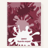 Carnet Fun Abstrait Red Splatter peinture Nom Recette (Devant)
