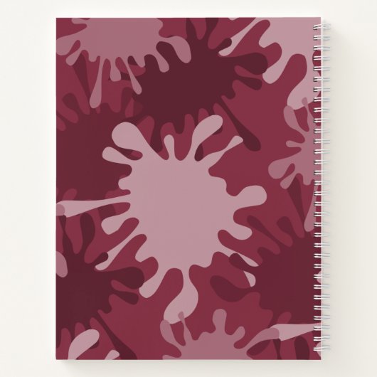 Carnet Fun Abstrait Red Splatter peinture Nom Recette (Dos)