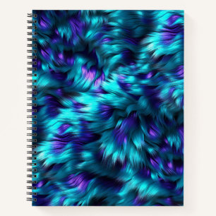 Carnet Fun Bleu et Purple fausse texture de fourrure mons