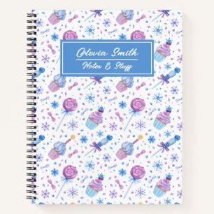 Carnet Fun Blue and Purple Snow Cup Cake and Lollipop