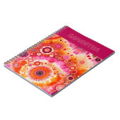 Carnet Fun Bold Orange Hot Rose Batik Circles Art Motif (Côté gauche)