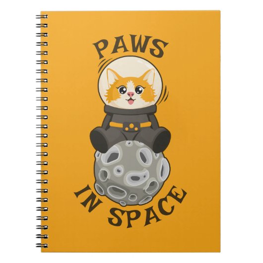 Carnet Fun Cat in space Cat Astronaut Cosmic animal Moon (Devant)