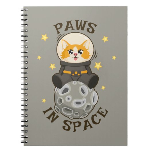 Carnet Fun Cat in space Cat Astronaut Cosmic animal Moon (Devant)
