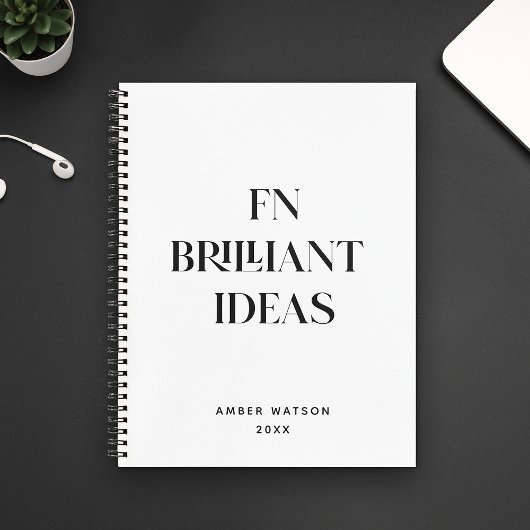Carnet Fun Cool Chic Nom personnalisé brillant Idées Plan