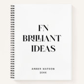 Carnet Fun Cool Chic Nom personnalisé brillant Idées Plan (Devant)
