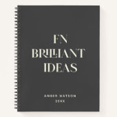Carnet Fun Cool Grey Nom personnalisé brillant Idées Plan (Devant)
