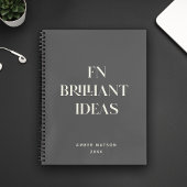 Carnet Fun Cool Grey Nom personnalisé brillant Idées Plan