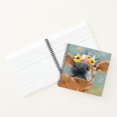 Carnet Fun de ferme - Vache avec couronne de fleurs (Intérieur)