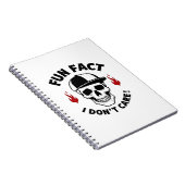 Carnet Fun Fact I Don't Care Funny Skeleton Saying (1) (Côté Droit)
